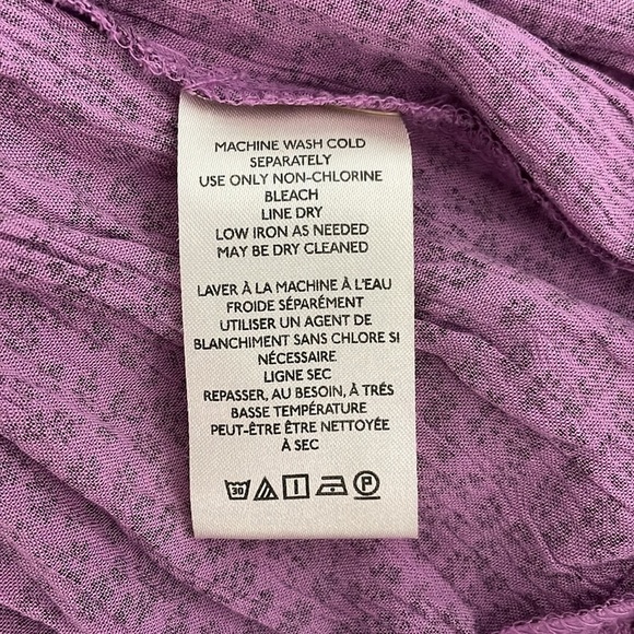 Free People Brittnee Print Smocked Peplum Top Purple Small Floral Smocked - Picture 8 of 11